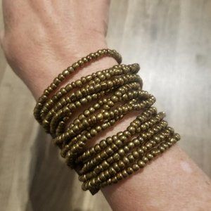 Gold Colored Beaded Bracelet